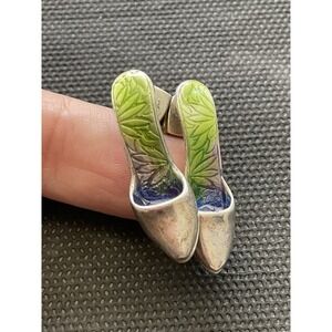 Raine "Just the Right Shoe" 925 Sterling Silver Enamel High Heel Earrings RARE